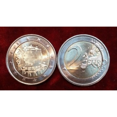 Монета 2 евро 2015 г. Люксембург "30 флагу Евросоюза".